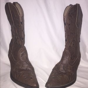 Roper Brown Square Toe Cowboy Boot size 7